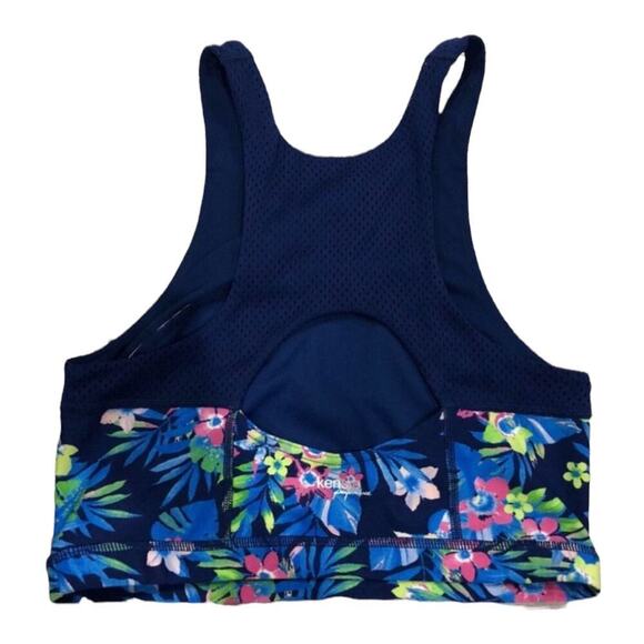 Kensie Performance Women's Blue Floral Quick Dry Racerback Tank Top Size Small S - Picture 2 of 4